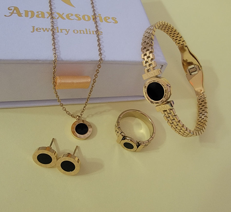 golden black set