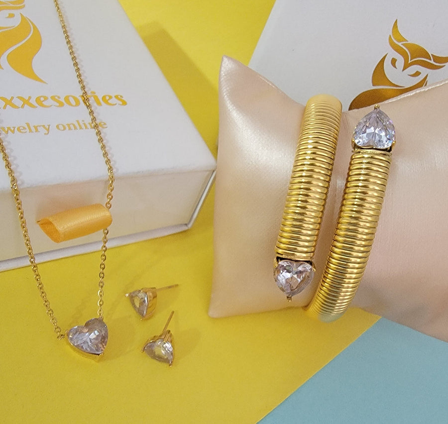 Cristal heart set