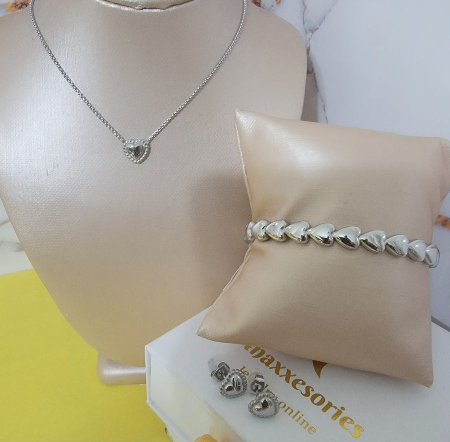 Silvery heart set