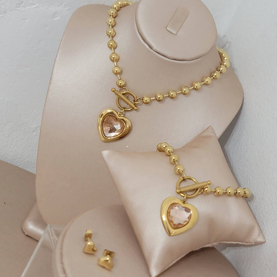 Champagne heart set