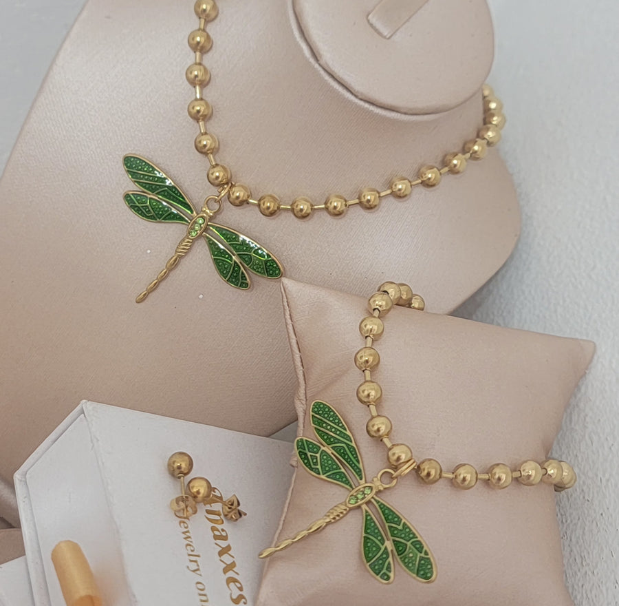 Green dragonfly set