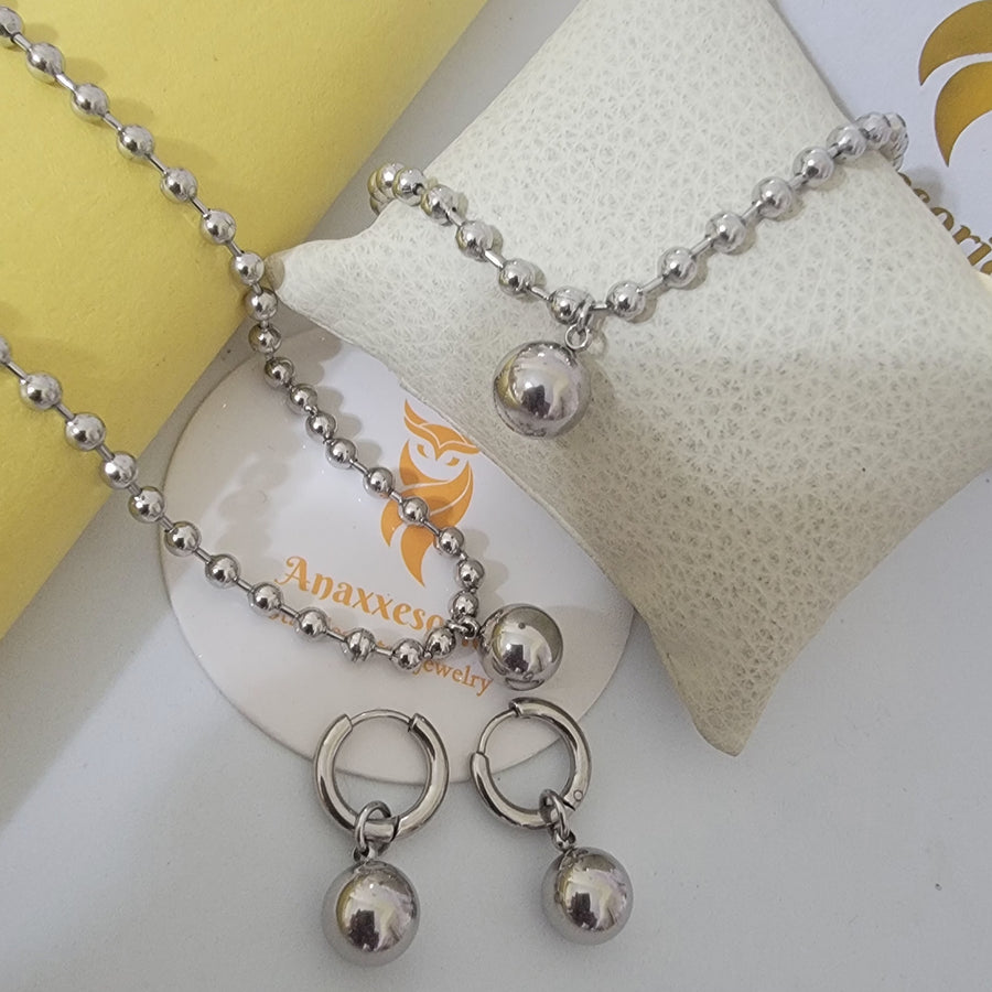 Silvery bead set