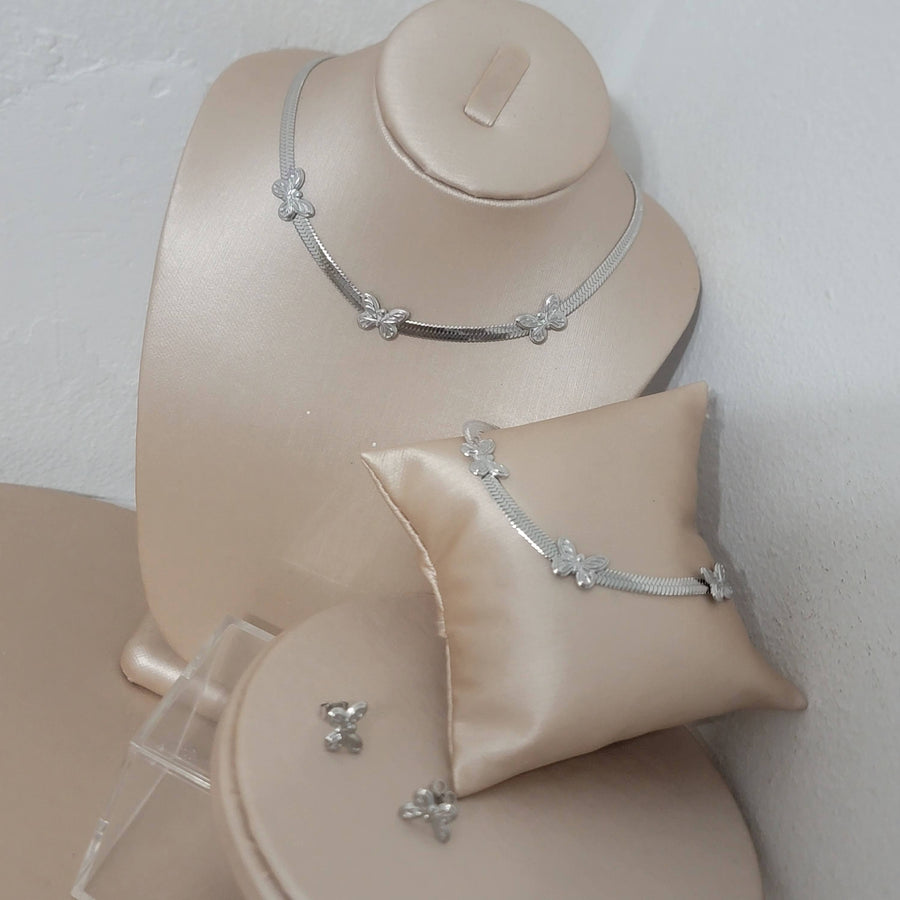 Silvery butterfly set